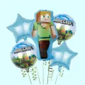 Minecraft Folyo Balon Mavi 5li set
