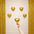 Mini Kalp Folyo Balon Gold 5 Adet (10 inc-25 cm)