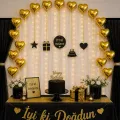 Mini Kalp Folyo Balon Gold 5 Adet (10 inc-25 cm)