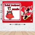 Minnie Mouse Kişiye Özel Parti Afişi Kırmızı 70*100 cm