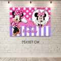 Minnie Mouse Pembe Doğum Günü Afişi (75x107 cm)
