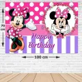 Minnie Mouse Pembe Doğum Günü Afişi Fotosuz 70*100 cm