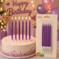 Mor Metalik Pasta Mumu (11 cm - 6 Adet)