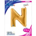 N Harf Folyo Balon – Gold – 100 cm (40 inch)