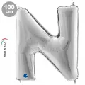 N Harf Folyo Balon – Gümüş – 100 cm (40 inch)