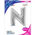 N Harf Folyo Balon – Gümüş – 100 cm (40 inch)