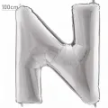 N Harf Folyo Balon – Gümüş – 100 cm (40 inch)