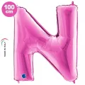 N Harf Folyo Balon – Pembe – 100 cm (40 inch)