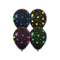 Neon Renkli Yıldız Baskılı Balon 10 adet