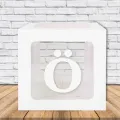 Ö - Harfi Şeffaf Kutu Beyaz 25 cm