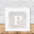 P - Harfi Şeffaf Kutu Beyaz 25 cm
