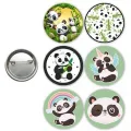 Panda Temalı Hediyelik Parti Rozeti (6 adet)