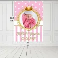Pembe Gold Kişiye Özel Doğum Günü Parti Afişi 70*100 cm