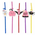 Pembe Halloween Artistik Pipet 10 Adet
