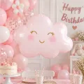Pembe Mutlu Bulut Folyo Balon (72x56 cm)