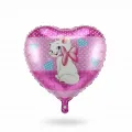 Pembe Sevimli Kedi Kalp Folyo Balon (45 cm)