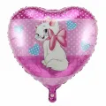 Pembe Sevimli Kedi Kalp Folyo Balon (45 cm)