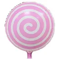 Pembe Spiral Şeker Folyo Balon (45 cm)