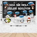Penguen Temalı Kısa Bir Mola Afişi 70*100 cm