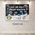 Penguen Temalı Kısa Bir Mola Afişi (75x107 cm)