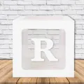 R - Harfi Şeffaf Kutu Beyaz 25 cm