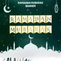 Ramadan Mubarak Gold Varaklı Yazı 250 cm