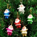 Renkli Çam Ağacı Süsleri Noel Baba 6 Adet 4 cm