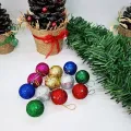Renkli Simli Top Yılbaşı Ağaç Süsü 12 Adet