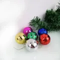Renkli Yılbaşı Ağacı Buzlu Top Süs 6 Adet 4 cm