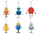 Robot Temalı Asma Süs V1 - 6 Adet