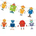 Robot Temalı Dekoratif Banner V1 - 140x18 cm
