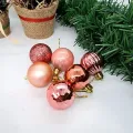 Rose Gold Yılbaşı Top Süs Mat-Parlak-Simli-Aynalı 24 Adet 4 cm