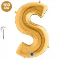 S Harf Folyo Balon – Gold – 100 cm (40 inch)