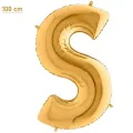 S Harf Folyo Balon – Gold – 100 cm (40 inch)