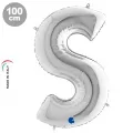 S Harf Folyo Balon – Gümüş – 100 cm (40 inch)