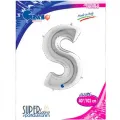 S Harf Folyo Balon – Gümüş – 100 cm (40 inch)