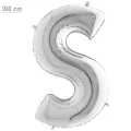 S Harf Folyo Balon – Gümüş – 100 cm (40 inch)