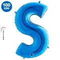 S Harf Folyo Balon – Mavi – 100 cm (40 inch)