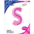 S Harf Folyo Balon – Pembe – 100 cm (40 inch)