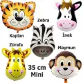 Safari Sevimli Hayvanlar Folyo Balon Seti (35 cm) 6 Adet
