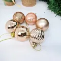 Şampanya Yılbaşı Top Süs Mat-Parlak-Simli-Aynalı 6 Adet 4 cm