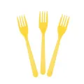 Sarı Plastik Çatal Lüks 25 adet