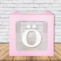 Şeffaf Kutu Harf Pembe 25 cm Adan Zye