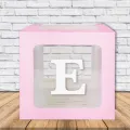 Şeffaf Kutu Harf Pembe 25 cm Adan Zye