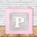 Şeffaf Kutu Harf Pembe 25 cm Adan Zye