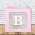 Şeffaf Kutu Harf Pembe 25 cm Adan Zye