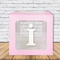 Şeffaf Kutu Harf Pembe 25 cm Adan Zye