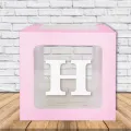 Şeffaf Kutu Harf Pembe 25 cm Adan Zye