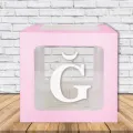 Şeffaf Kutu Harf Pembe 25 cm Adan Zye