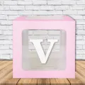 Şeffaf Kutu Harf Pembe 25 cm Adan Zye